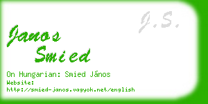 janos smied business card